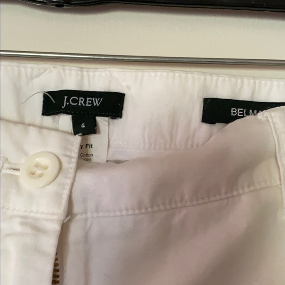j Crew white cotton and linen pants